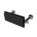 The Gosfield, stainless steel concealed fixing removable back rest rail & pad, 220mm, Polished Stainless Steel & Black