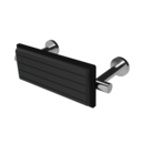 The Gosfield, stainless steel concealed fixing removable back rest rail & pad, 220mm, Satin Stainless Steel & Black