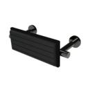 The Gosfield, stainless steel concealed fixing removable back rest rail & pad, 220mm, PVD Polished Graphite & Black