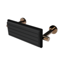 The Gosfield, stainless steel concealed fixing removable back rest rail & pad, 220mm, PVD Polished Bronze & Black