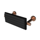 The Gosfield, stainless steel concealed fixing removable back rest rail & pad, 220mm, PVD Satin Warm Gold & Black
