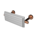 The Gosfield, stainless steel concealed fixing removable back rest rail & pad, 220mm, PVD Satin Warm Gold & White