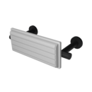The Gosfield, stainless steel concealed fixing removable back rest rail & pad, 220mm, Matt Black (RAL 9005) & White Pad
