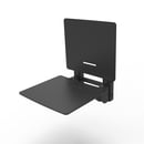 The Gosfield, 495mm stainless steel frame wall mounted fold down shower seat, Matt Black (RAL 9005) & Black Pad
