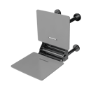 The Gosfield, 650mm stainless steel frame wall mounted removable fold down Doc M shower seat, Polished Chrome Plated & White