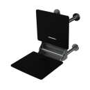 The Gosfield, 650mm stainless steel frame wall mounted removable fold down Doc M shower seat, Satin Chrome Plated & Black