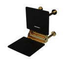 The Gosfield, 650mm stainless steel frame wall mounted removable fold down Doc M shower seat, Polished Gold Plated & Black