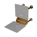 The Gosfield, 650mm stainless steel frame wall mounted removable fold down Doc M shower seat, Polished Gold Plated & White
