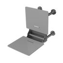 The Gosfield, 650mm stainless steel frame wall mounted removable fold down Doc M shower seat, Satin Stainless Steel & White