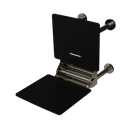 The Gosfield, 650mm stainless steel frame wall mounted removable fold down Doc M shower seat, PVD Polished Nickel & Black