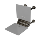 The Gosfield, 650mm stainless steel frame wall mounted removable fold down Doc M shower seat, PVD Polished Nickel & White