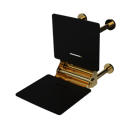 The Gosfield, 650mm stainless steel frame wall mounted removable fold down Doc M shower seat, PVD Polished Gold & Black