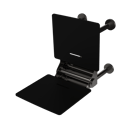 The Gosfield, 650mm stainless steel frame wall mounted removable fold down Doc M shower seat, PVD Polished Graphite & Black