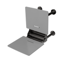 The Gosfield, 650mm stainless steel frame wall mounted removable fold down Doc M shower seat, PVD Polished Graphite & White