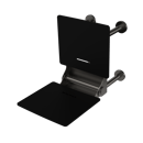 The Gosfield, 650mm stainless steel frame wall mounted removable fold down Doc M shower seat, PVD Satin Graphite & Black