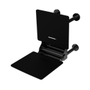 The Gosfield, 650mm stainless steel frame wall mounted removable fold down Doc M shower seat, PVD Polished Anthracite & Black