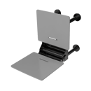 The Gosfield, 650mm stainless steel frame wall mounted removable fold down Doc M shower seat, PVD Polished Anthracite & White
