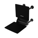 The Gosfield, 650mm stainless steel frame wall mounted removable fold down Doc M shower seat, PVD Satin Anthracite & Black