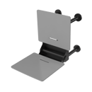 The Gosfield, 650mm stainless steel frame wall mounted removable fold down Doc M shower seat, PVD Satin Anthracite & White