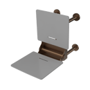 The Gosfield, 650mm stainless steel frame wall mounted removable fold down Doc M shower seat, PVD Satin Bronze & White