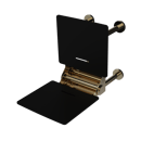 The Gosfield, 650mm stainless steel frame wall mounted removable fold down Doc M shower seat, PVD Polished Warm Brass & Black