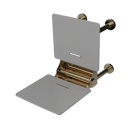 The Gosfield, 650mm stainless steel frame wall mounted removable fold down Doc M shower seat, PVD Polished Warm Brass