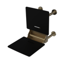 The Gosfield, 650mm stainless steel frame wall mounted removable fold down Doc M shower seat, PVD Satin Warm Brass & Black