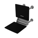 The Gosfield, 650mm stainless steel frame wall mounted removable fold down Doc M shower seat, Matt White (RAL 9016) & Black Pad