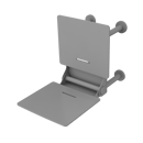 The Gosfield, 650mm stainless steel frame wall mounted removable fold down Doc M shower seat, Matt White (RAL 9016) & White Pad