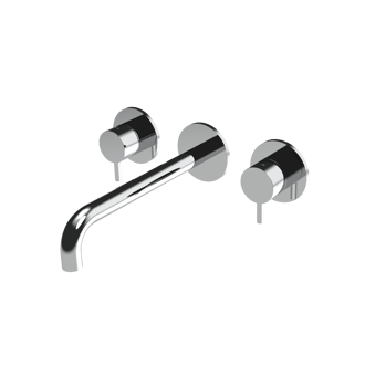 The Gosfield, wall mounted basin mixer tap, two lever, 220mm spout