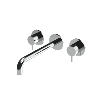 The Gosfield, wall mounted basin mixer tap, two lever, 220mm spout