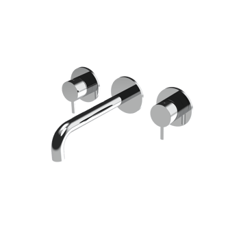 The Gosfield, wall mounted basin mixer tap, two lever, 190mm spout