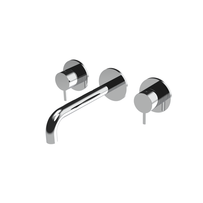 The Gosfield, wall mounted basin mixer tap, two lever, 190mm spout