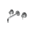 The Gosfield, wall mounted basin mixer tap, two lever, 190mm spout, Satin Chrome Plated