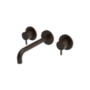 The Gosfield, wall mounted basin mixer tap, two lever, 190mm spout, Matt Dark Bronze