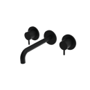 The Gosfield, wall mounted basin mixer tap, two lever, 190mm spout, Deep Matt Black
