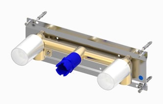 The Gosfield, wall mounted basin mixer tap internals, two lever