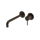 The Gosfield, wall mounted basin mixer tap, single lever, 220mm spout, Matt Dark Bronze