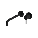 The Gosfield, wall mounted basin mixer tap, single lever, 220mm spout, Deep Matt Black