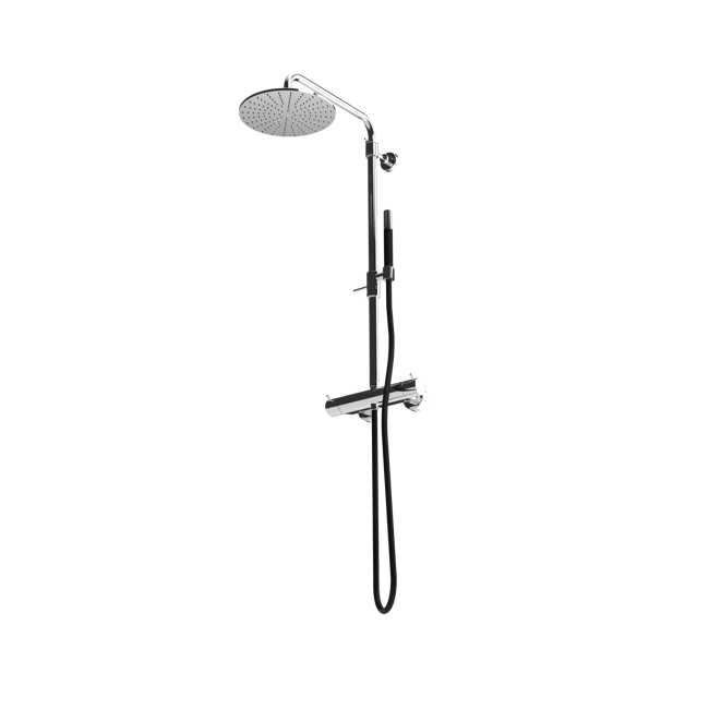 The Gosfield, thermostatic exposed shower assembly inc. mixer, head, pipes, hoses and handheld shower