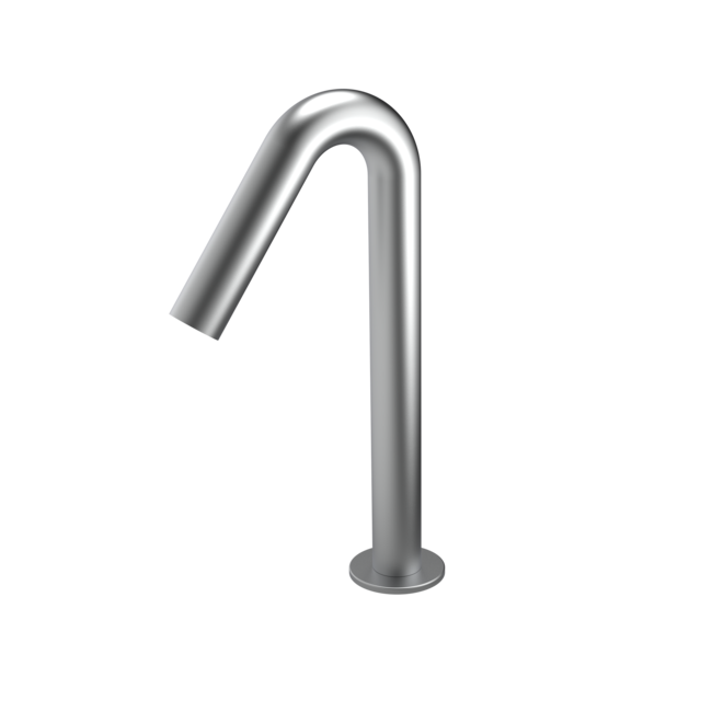 The Gosfield, deck mounted swan neck infrared mixer tap, mains operated