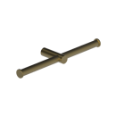 The Gosfield Stainless Steel Flangeless Accessories Fixed Double Toilet Roll Holder, PVD Satin Brass