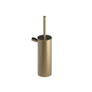 The Gosfield Stainless Steel Flangeless Accessories Toilet Brush & Holder, PVD Satin Warm Brass