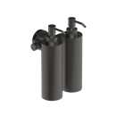 The Gosfield Stainless Steel Concealed Fixing Accessories Double Soap Dispenser, PVD Satin Graphite