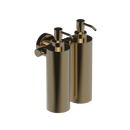 The Gosfield Stainless Steel Concealed Fixing Accessories Double Soap Dispenser, PVD Polished Warm Brass
