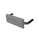 The Hanson, stainless steel flangeless fixing back rest rail & pad, 220mm, Polished Chrome Plated & White