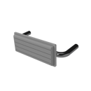 The Hanson, stainless steel flangeless fixing back rest rail & pad, 220mm, Satin Chrome Plated & White