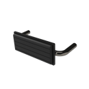 The Hanson, stainless steel flangeless fixing back rest rail & pad, 220mm, Polished Nickel Plated & Black