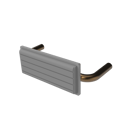 The Hanson, stainless steel flangeless fixing back rest rail & pad, 220mm, Antique Brass Plated & White Pad