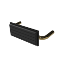 The Hanson, stainless steel flangeless fixing back rest rail & pad, 220mm, Polished Gold Plated & Black